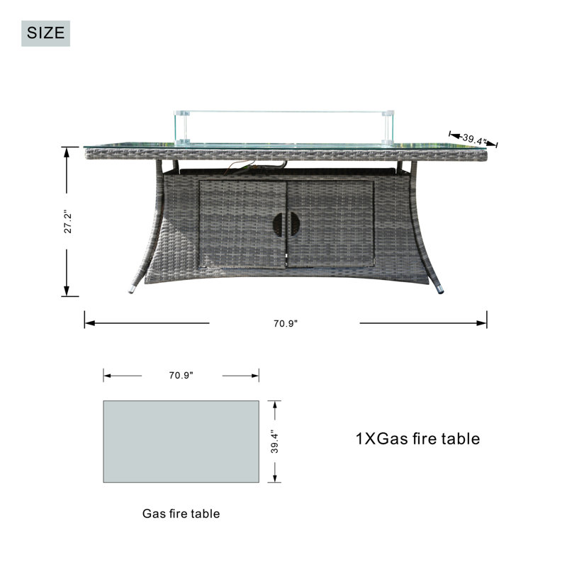 Aevin Rectangular 8 - Person 71" Long Dining Set with Cushions