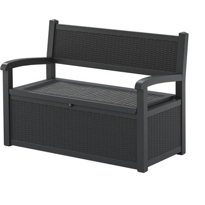 Chaise de rangement extérieure verrouillable et imperméable en résine