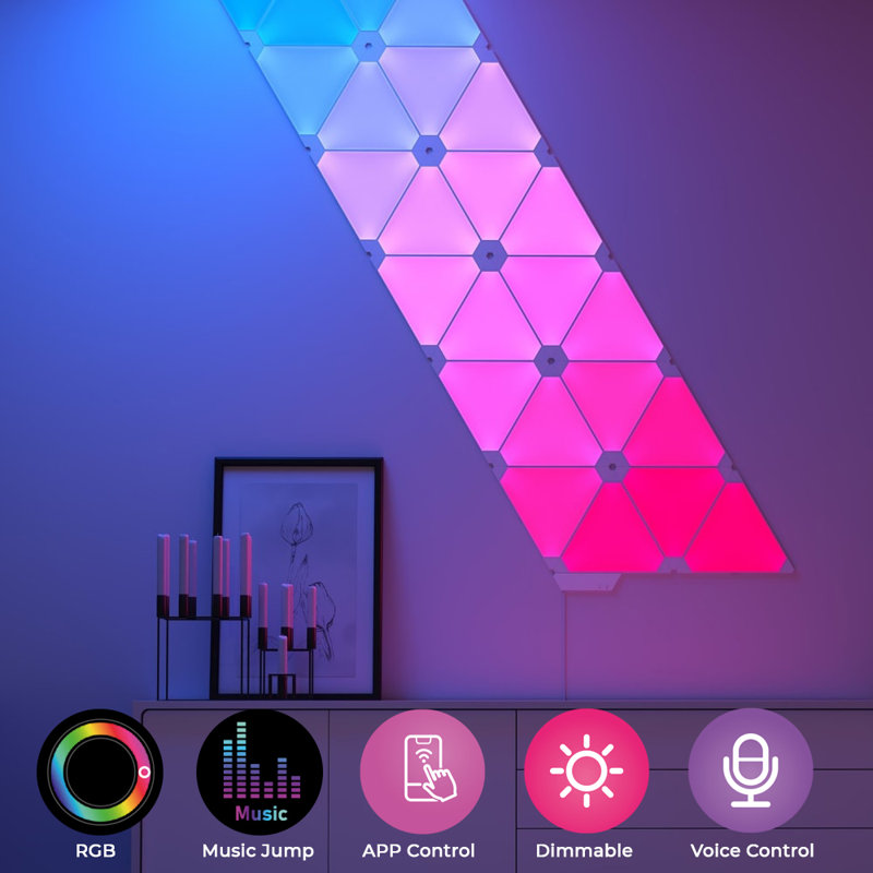 Alicianna Smart Wifi LED Triangle Lights (Pack Of 6 Units)