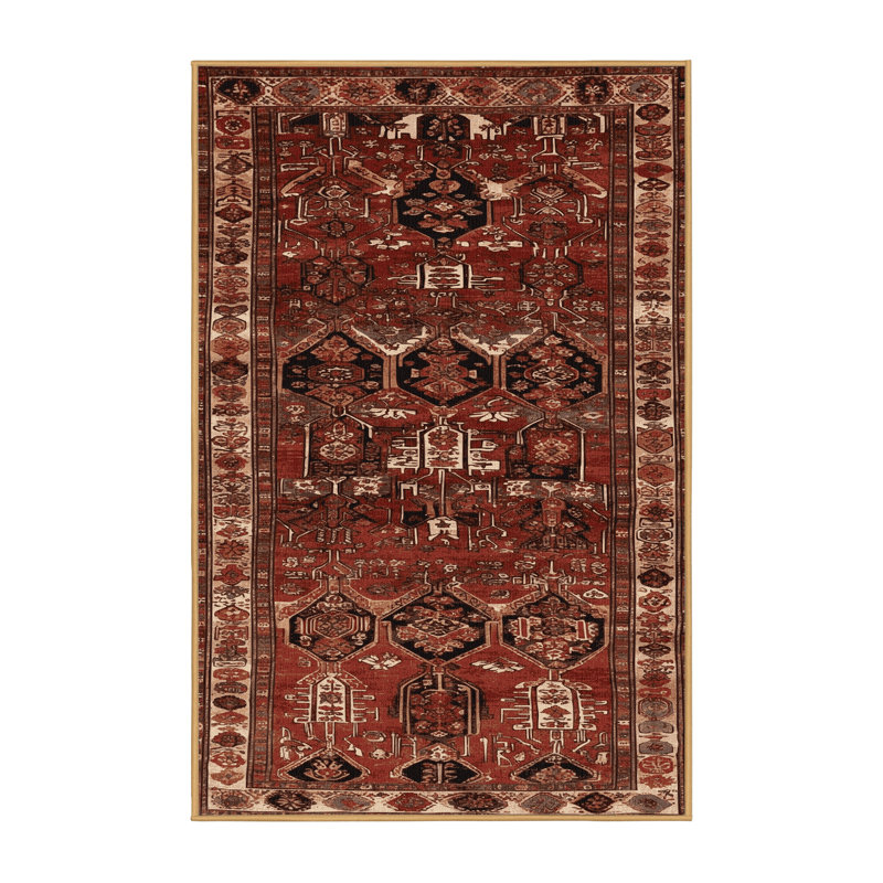Tapis brun turc lavable à la machine, Rectangulaire 8 pi x 10 pi