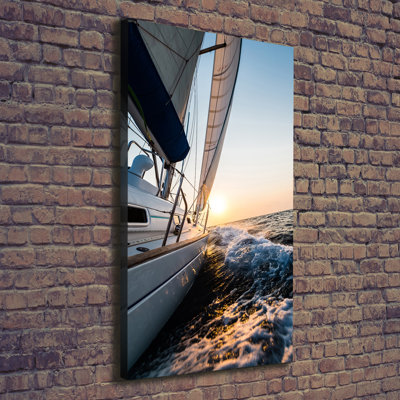 Yacht On The Sea - Wrapped Canvas Print