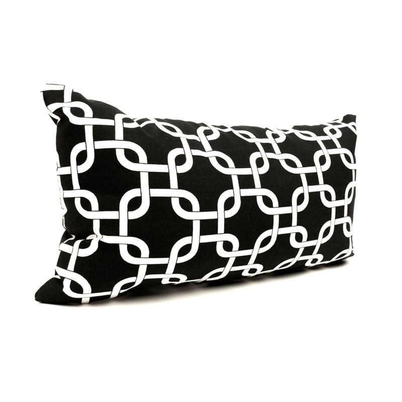 Links Geometric Reversible Throw Pillow, Black