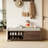 Shoe Bench With Storage And Cushion, Distressed Shutter Storage Bench With Retro Charm For Living Room, Entryway (Espresso)-1993464484