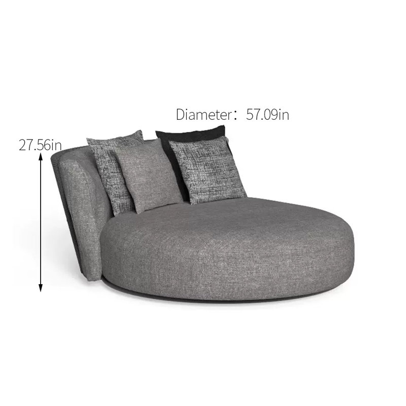 Lit de jour de patio extérieur en tissu 57,09 po avec coussins Sunbrella®
