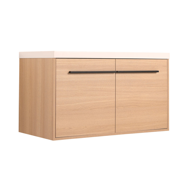 Ensemble de meuble-lavabo de salle de bain en chêne avec comptoir en résine 36 po, 2 portes Oak