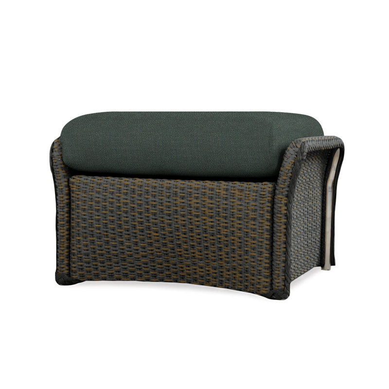 Weekend Retreat Outdoor Ottoman, Consider Indigo, Mink
