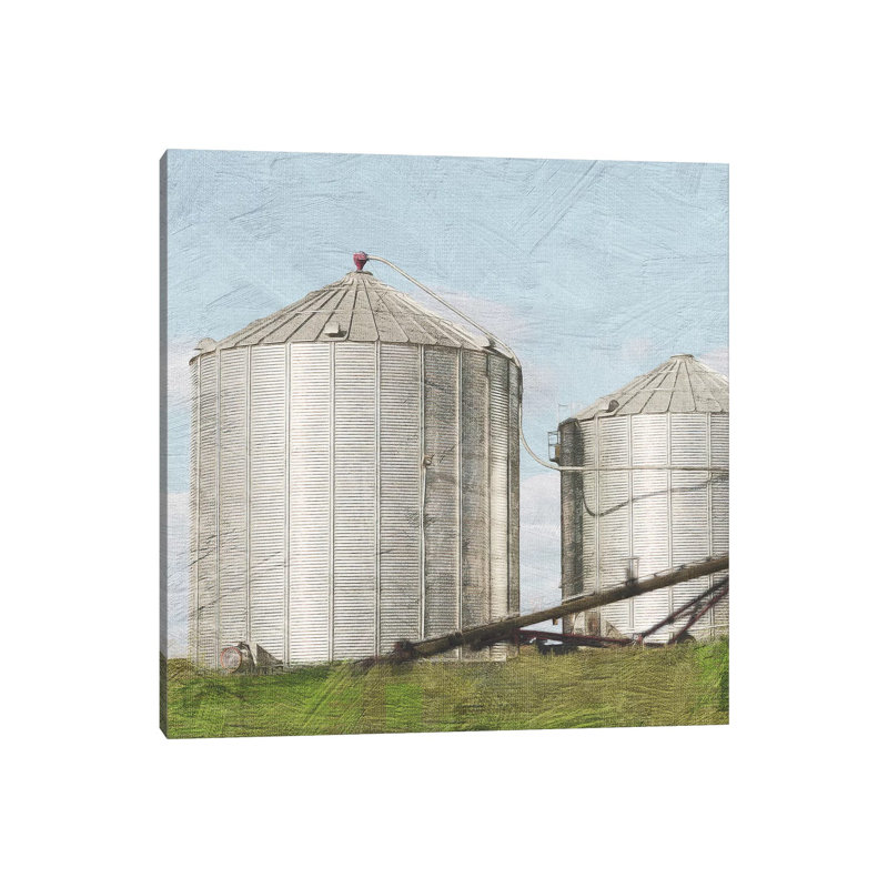 Twin Silos 1 Piece Wall Art on Canvas, 30.48 cm H x 30.48 cm W, No Frame