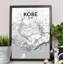 Kobe City Map - No Frame Print-212123197