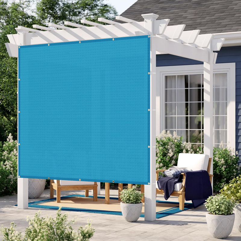 LOVE STORY Pergola Shade Cover Shade Cloth, Turquoise Blue, 120" H x 192" W x 2.7" D