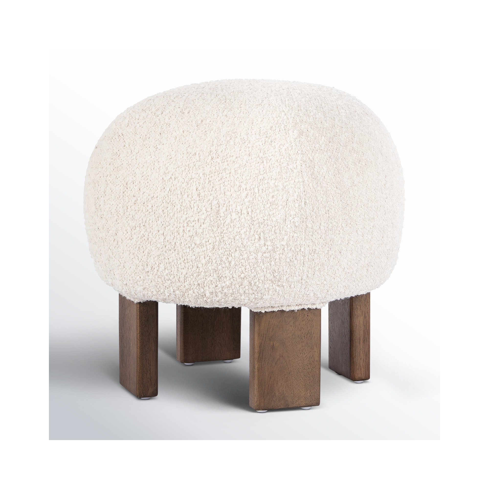 Genna Upholstered Ottoman, Somerton Ash Boucle
