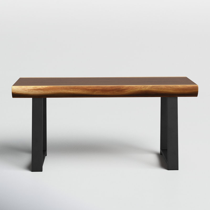 Banc en bois massif Laoma, H 18 po x l 39 po x P 13 po