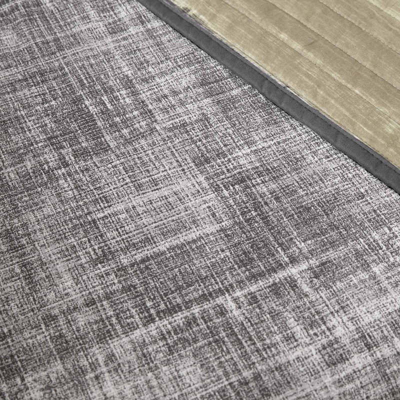 Taupe Full Microfiber Reversible Quilt and Sheet Set