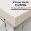 Meuble-lavabo simple blanc l 36 po x P 22 po avec plateau en marbre de culture