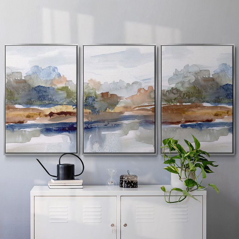 High Sierra - Toile encadrée multi-pièces, H 40 po x l 78 po x P 2 po, Argenté