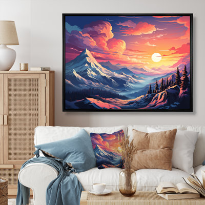 «Space Landscape Mountain Sunset», art mural