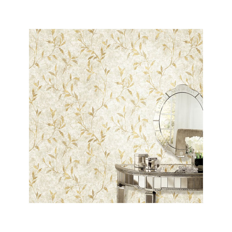 Elegance 10m x 53cm Textured Wallpaper Roll, Gold