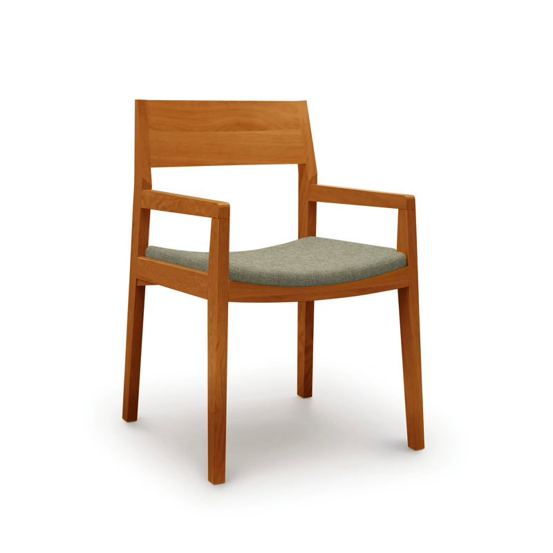 Iso Microsuede Arm Chair, Onyx Microsuede, Autumn Cherry