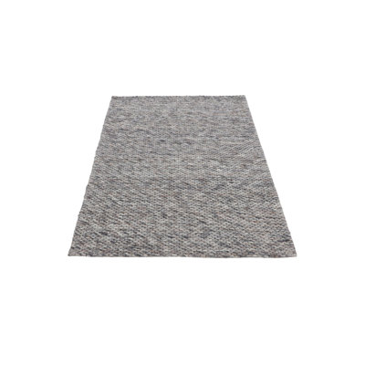 Handcrafted Wool Rug in Grey Melange