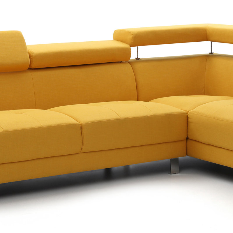 Canapé modulaire longue durée (sans repose-pieds) (modulaire), Tissu jaune