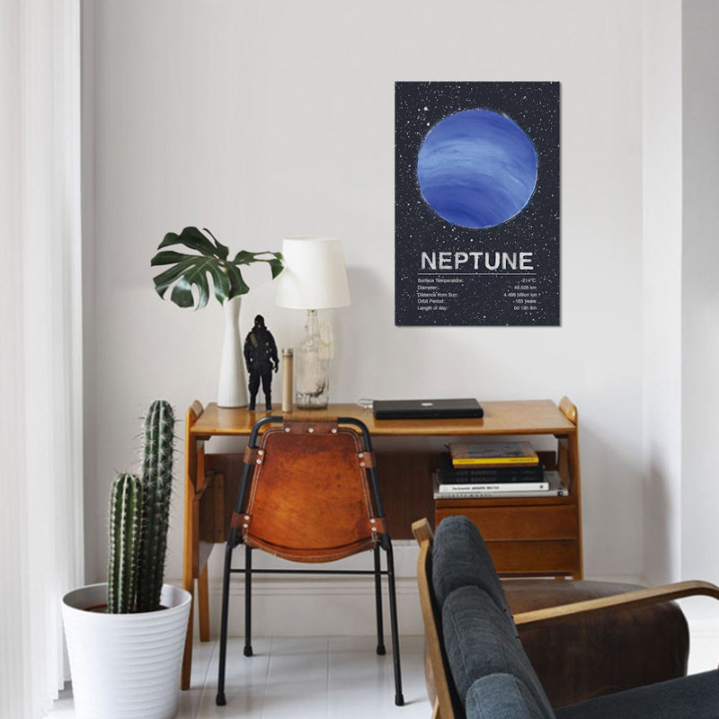 « the planets series : neptune », impression sur toile tendue, H 18 po x l 12 po x P 1,5 po, Toile tendue, Pas de tapis
