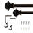Mohn 5/8" Square Adjustable Single Curtain Rod Brown -909735326