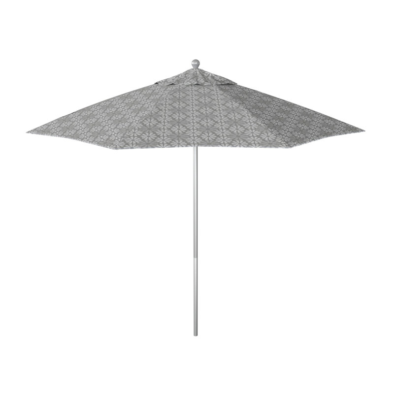 Parasol de marché 108 "x 108 Santana, Acier Welfleet Outdura®, Argent anodisé