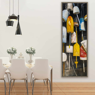 Old Lobster Buoys - Sea Livingroom Framed Canvas Decor