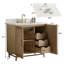 Meuble-lavabo sur pied 36 po avec lavabo simple 36 po en bois massif et plateau blanc