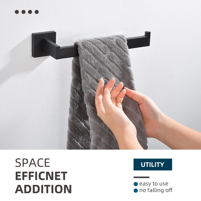 Hand Towel Holder, Matte Black