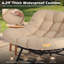 Chaise berçante moderne en osier moderne avec coussin ergonomique épais et base en acier robuste (kaki)-1640263776