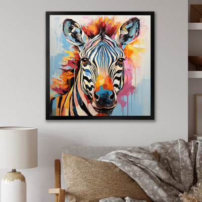 " Colorful Zebra Expressionistic Stripes I "
