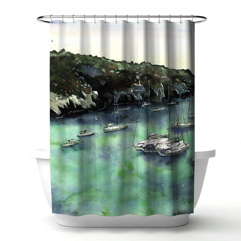 Shower Curtain CO132 – Polyester Shower Curtain, Dye Sublimation Print, 71" W × 74" L