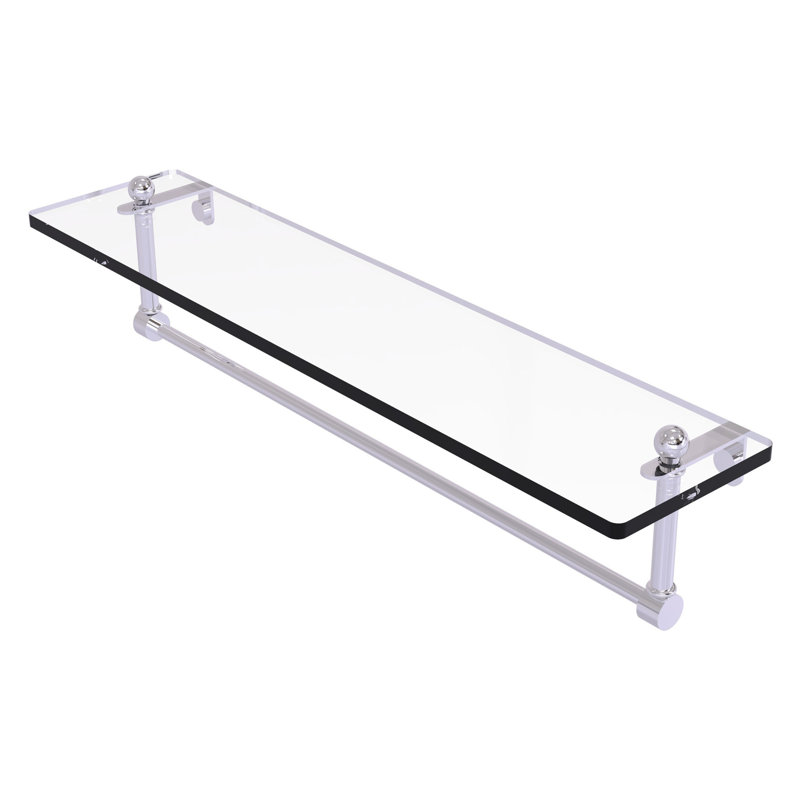 Ballenas Bracket Shelf with Towel Bar, 22", Polished Chrome