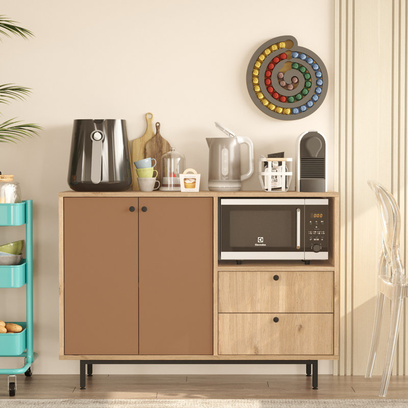 Armoire polyvalente Colesen, H 33,46 po x l 47,24 po x P 13,98 po, Brun / Beige