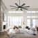 Veliz 65" Large Ceiling Fan with Light Kit and Remote Control, 6 Speeds DC Reversible Motor, 3 Color Lights, Timer, 8 Plywood Blades, 6''/20'' Downrods, for Indoor/Covered Outdoor Use