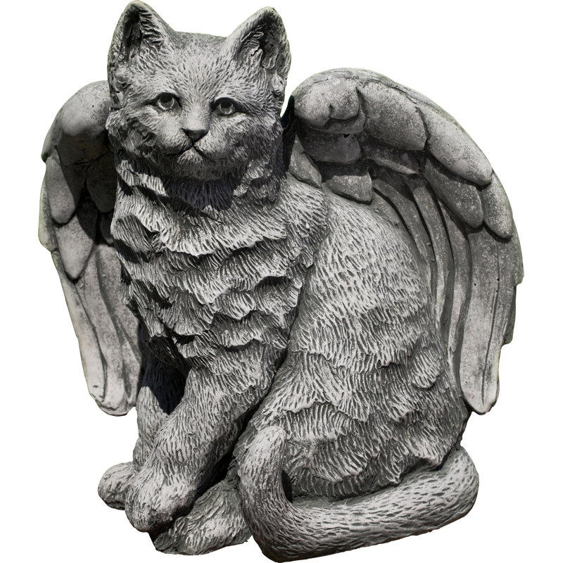 Angel Cat Garden Statue, Graystone