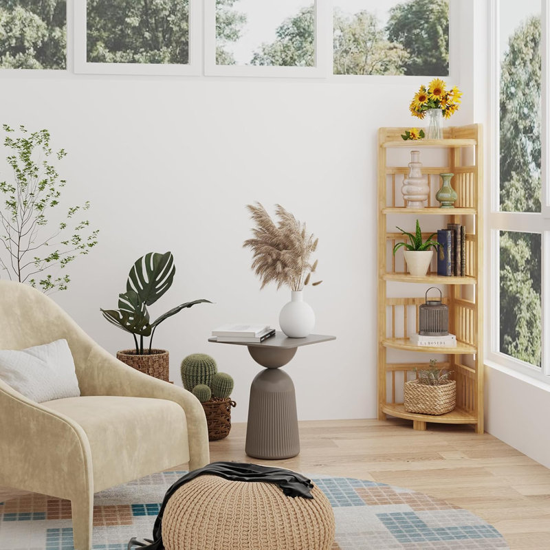 Shyma 30cm W Bamboo / Rattan Shelving Unit, 5