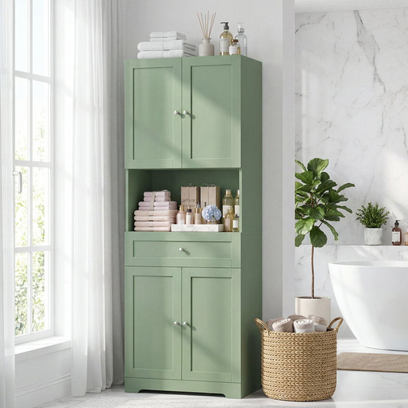 67.5" H Freestanding Bathroom Cabinet, Green