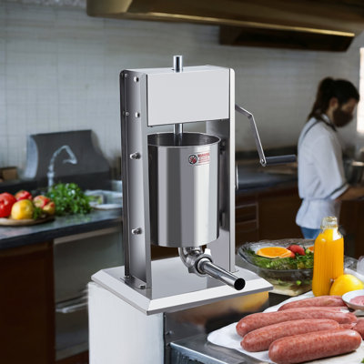 Manual Sausage Stuffer 11LBS/5L – Heavy Duty Stainless Steel Meat Filler – Dual Speed with 5 Stuffing Tubes – Appropriate for Home and Commercial Use