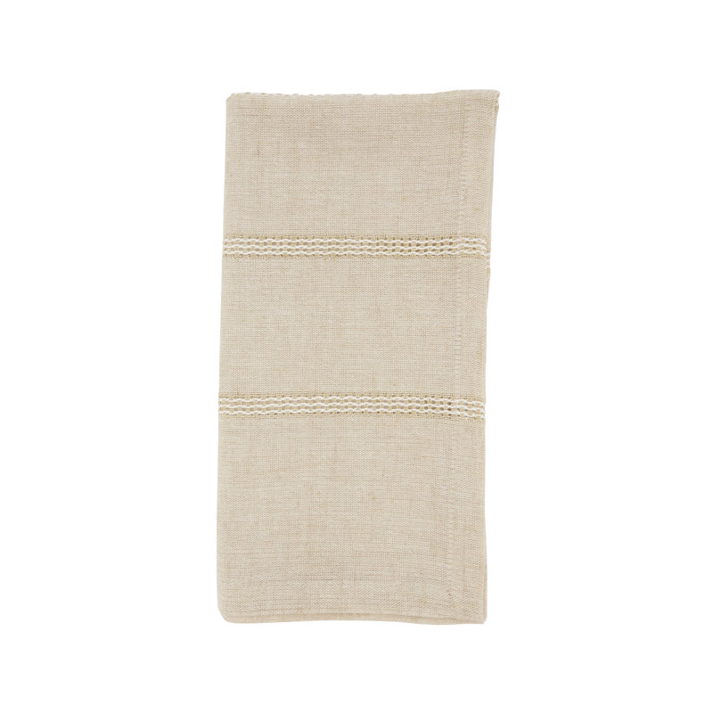 Natural Cotton Linen Stripe Napkin Set of 4