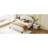 Upholstered Platform Bed With Flower Pattern Velvet Headboard-212649261-212649256