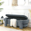 Banc repose-pieds contemporain avec rangement ovale pour le salon et la chambre à coucher - Gris-117529152
