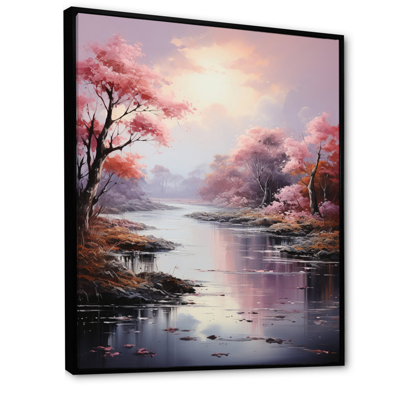 Luftar Romantic Landscape Ethereal Mist sur toile, H 32 po x l 16 po x P 1 po, Cadre flottant noir