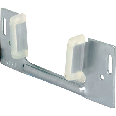 Guide inférieur coulissant pour porte de poche, 1-3 / 8 po x 1-1 / 4 po, acier avec guides en plastique (paquet simple)