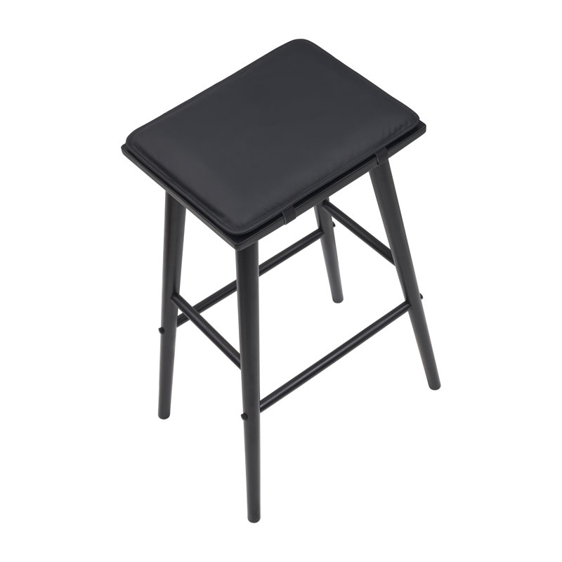 Siège de selle MidCentury Classic sans dossier, Siège noir / cadre noir, Bar Stool (30" Seat Height)
