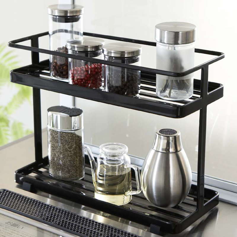 Black Steel Countertop Spice and Storage Organizer