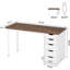 Bureau d'ordinateur à 5 tiroirs, bureau à domicile rustique brun de 47 pouces avec rangement, bureau d'ordinateur simple et moderne, table d'écriture pour petits espaces (armoire à tiroir réversible)