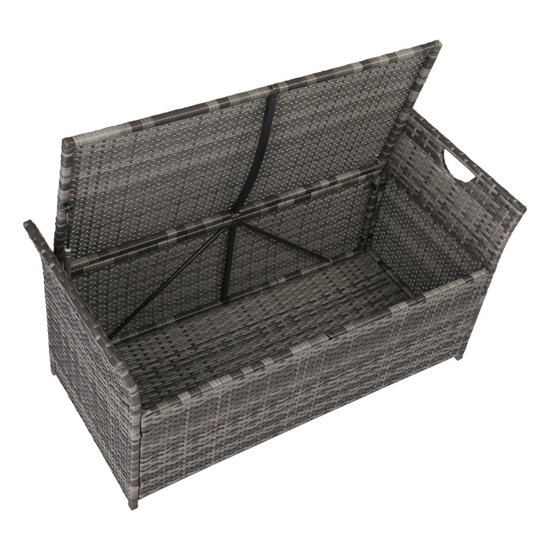 Winado 41.7'' W 33 Gallons Water Resistant Metal Storage Bench, Gray