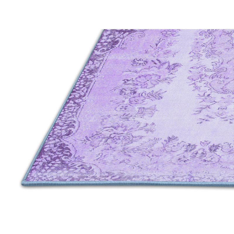 Tapis oriental en laine / polyester tissé à la machine en bleu, Rectangle 2 pi x 3 pi