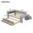 Full Size Daybed with Storage Shelves, Drawers, Trundle, Charging Station, LED Light, Desk & Cabinet, Gray-1082577911